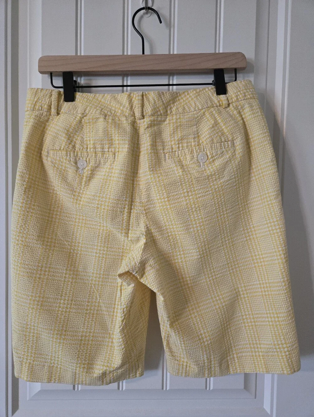 Banana Republic Yellow Plaid Flat-Front Men's Shorts